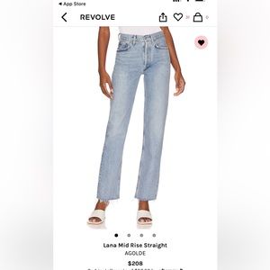 AGOLDE Lana Mid-Rise Straight Jean in color Sway